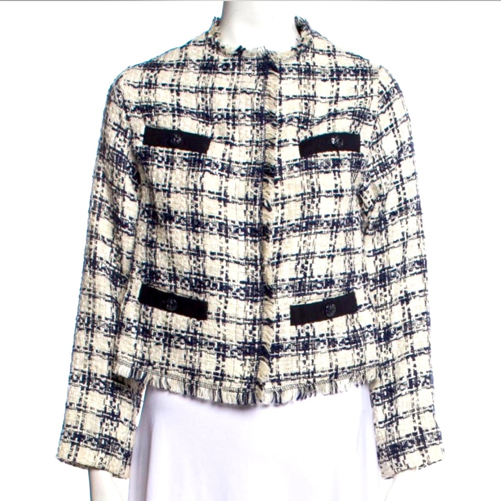 ESCADA Cotton Blazer, Size 36 (S), Black/Cream, EUC